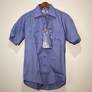 Uniform Group Blue Button Down Shirt with Short Sleeves